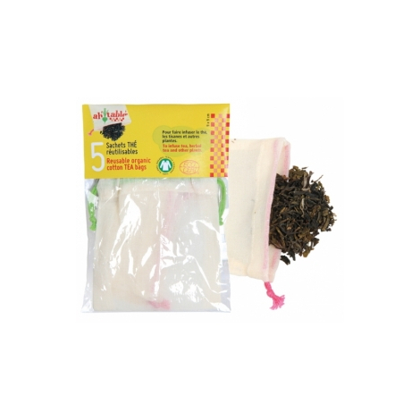 Sachets thé et tisane réutilisables, lot de 5 Ah Table