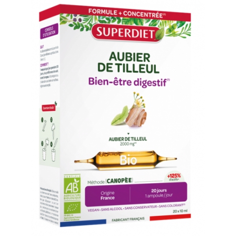 Super Diet Aubier de Tilleul Bio 20 Ampoules Super Diet
