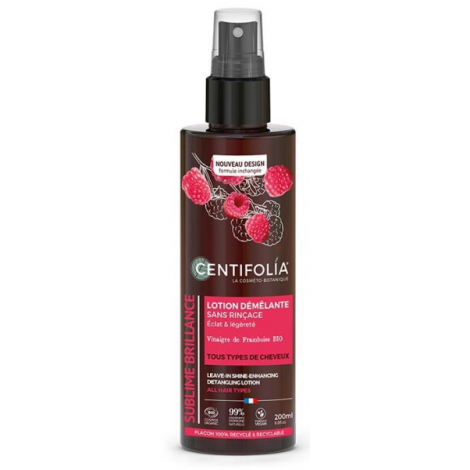 Centifolia Lotion démêlante au vinaigre de Framboise 200ml cheveux bouclés et frisés Onaturel