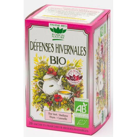 Romon Nature Tisane Défenses hivernales bio 20 sachets immunité Onaturel