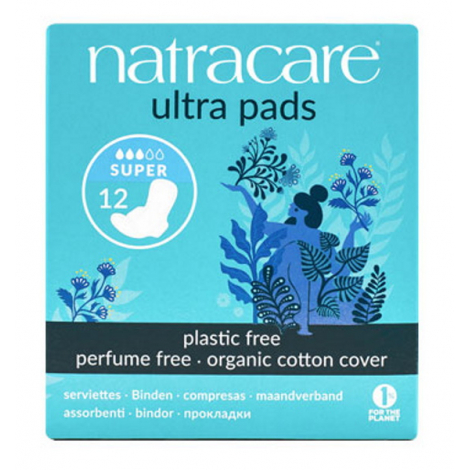 Natracare 12 Serviettes super ultra à ailettes Natracare