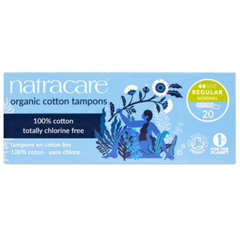 Natracare 20 Tampons normaux sans applicateur en coton bio Natracare
