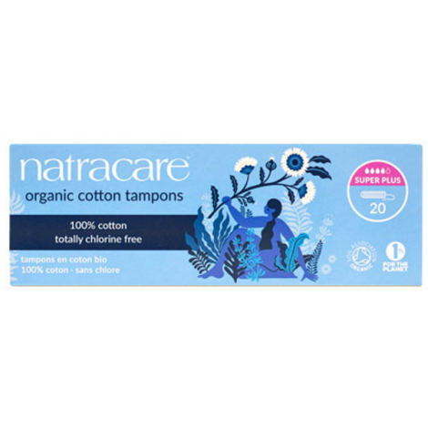 Natracare 20 Tampons super plus sans applicateur en coton bio Natracare