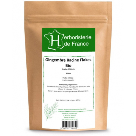Herboristerie de France Tisane Gingembre racine BIO 30 gr Herboristerie de France