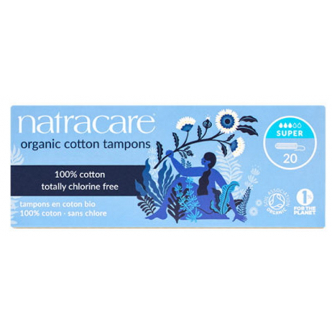Natracare 20 Tampons super sans applicateur en coton bio Natracare