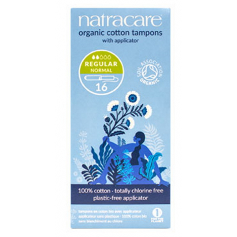 Natracare 16 Tampons normaux avec applicateur en coton bio Natracare
