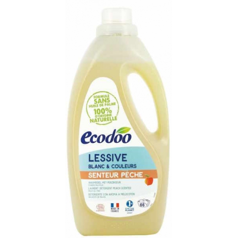 Ecodoo Lessive liquide Blanc et Couleurs senteur pêche 2L Ecodoo