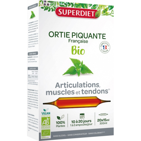 SUPER DIET Ortie Piquante Bio 20 ampoules de 15ml Super Diet