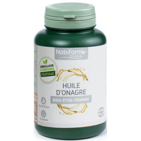 Nat et Form Huile d'onagre 120 capsules Nat et Form