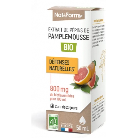 Nat et Form Extrait de pépins de pamplemousse 800mg L'antibiotique naturel 50ml Nat et Form