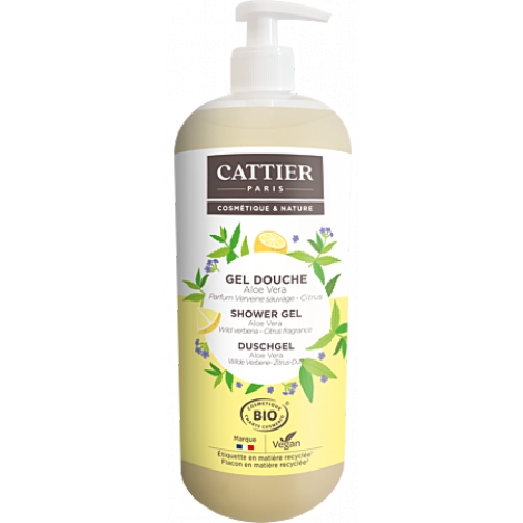 Cattier Gel douche fraîcheur Verveine sauvage et citrus 1 Litre Cattier