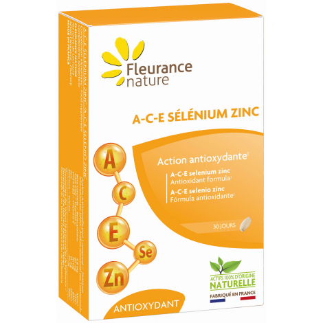 Fleurance Nature A C E sélénium Zinc 30 comprimés Fleurance Nature