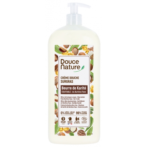 Douce Nature Gel douche surgras au beurre de karité 1L Douce Nature