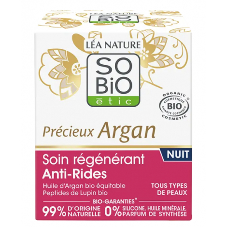 So Bio Etic Soin régénérant Anti Rides nuit Précieux Argan 50 ml So'Bio étic