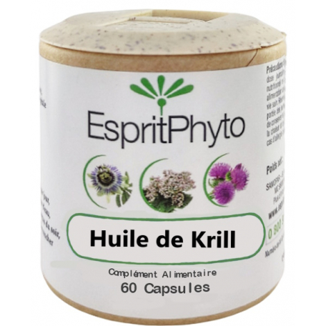 Esprit phyto HUILE DE KRILL PURE 60 CAPSULES DE 500 MG Esprit phyto