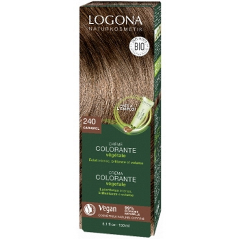 Logona Crème colorante végétale Caramel cheveux blonds moyens à châtains 150ml Onaturel