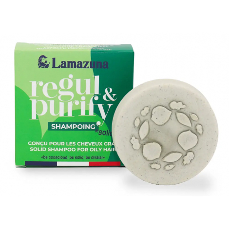 Lamazuna Shampoing solide Cheveux gras argile verte spiruline 70gr Lamazuna