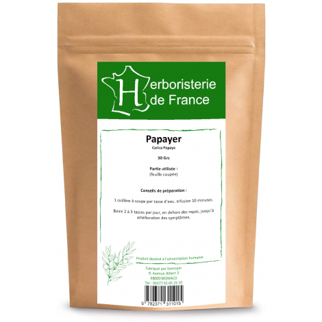 Herboristerie De France Tisane Papayer feuille 30 gr Herboristerie de France