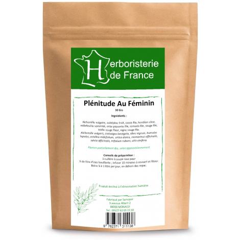 Herboristerie De France Tisane Plénitude au Féminin 30 gr ménopause Onaturel