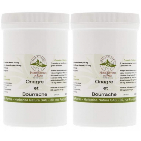 Herboristerie de Paris Huiles Bourrache Onagre lot de 2 X 220 capsules Herboristerie De Paris