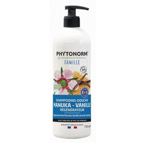 Phytonorm Shampooing douche régénérateur Aloé Miel de Manuka senteur Vanille 750ML Phytonorm