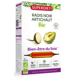Super Diet Radis noir Artichaut Bio 20 ampoules de 15ml Super Diet