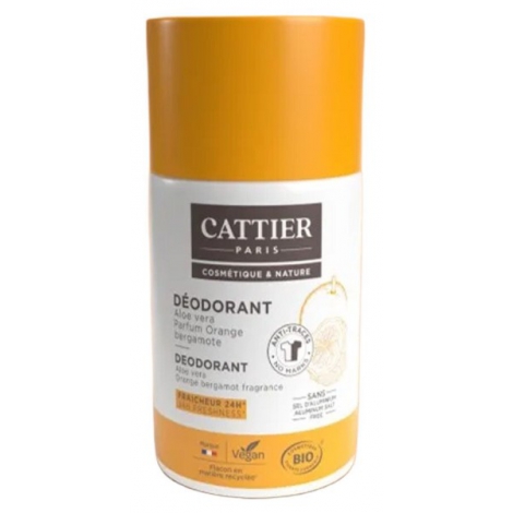 Cattier déodorant roll on Bergamote Orange anti traces 50 ml Cattier