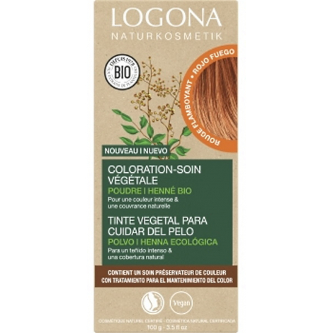Logona Coloration soin végétale Rouge Flamboyant 100 gr Logona