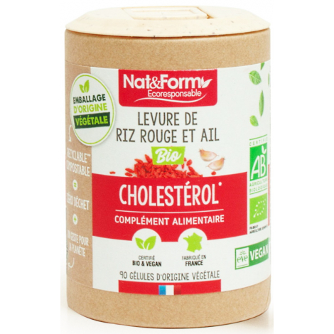 Nat et Form Levure de riz rouge et ail bio 90 gélules Nat et Form