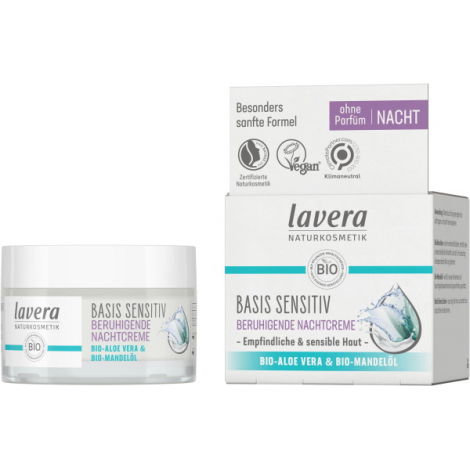 Lavera Crème de nuit apaisante basis sensitiv 50 ml Lavera
