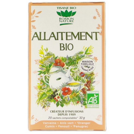 Romon Nature Tisane Allaitement Bio 20 sachets 32g Romon Nature