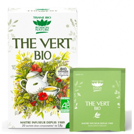 Romon Nature Tisane Thé vert bio 20 sachets 36g Romon Nature