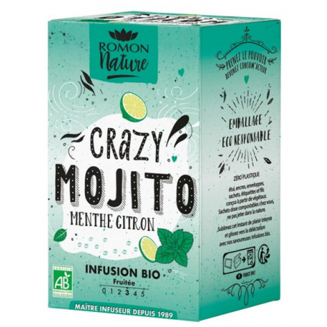 Romon Nature Infusion Crazy Mojito menthe citron bio 16 sachets Romon Nature