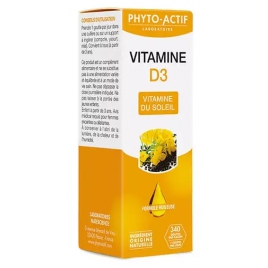Phyto-Actif Vitamine D3 400UI (2000UI/5 gouttes/jour) Flacon compte gouttes 15ml Phyto-Actif