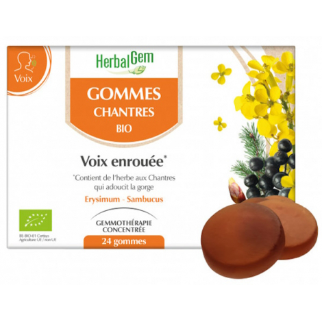 Herbalgem Gommes Chantres Voix enrouée Miel Citron x24 Herbalgem Gemmobase
