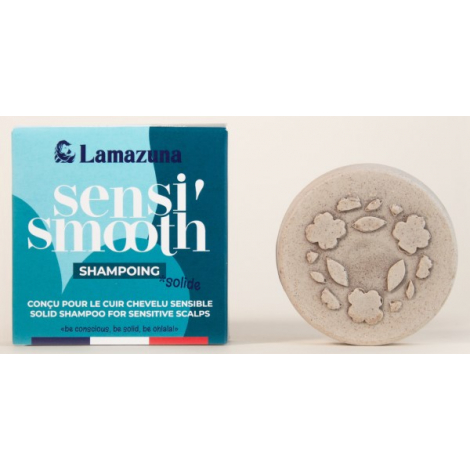 Lamazuna Shampoing solide Sensi Smooth cuir chevelu sensible 70ml extrait de pivoine Onaturel