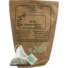 Herboristerie de Paris Tisane Foie Vésicule Biliaire 20 infusettes concentrées de 2gr Herboristerie De Paris