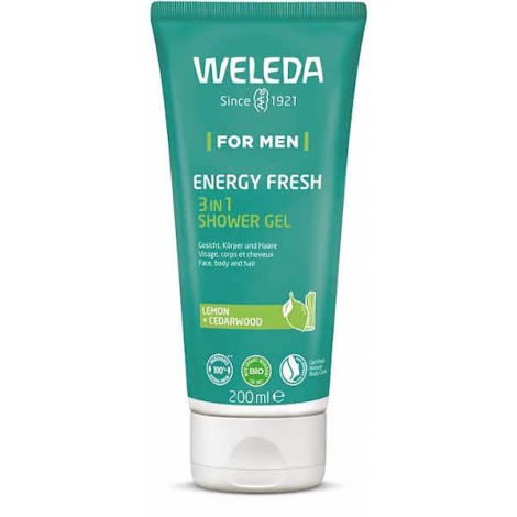 Weleda Gel Douche Men 3 en 1 Energy Fresh pour Homme 200ml Weleda