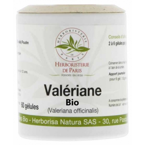 Herboristerie De Paris Valériane racine bio extrait 250mg 60 gélules Herboristerie De Paris