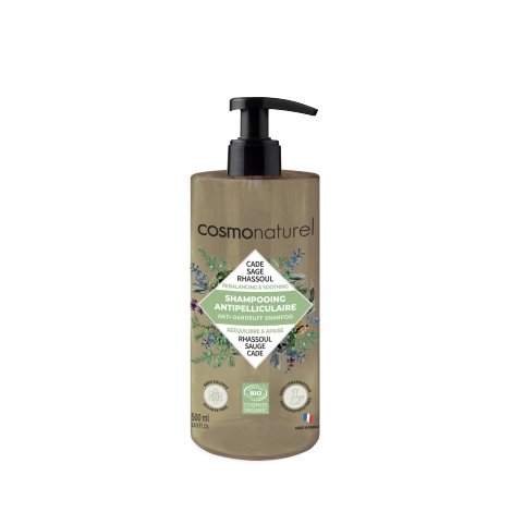 Cosmo Naturel Shampoing anti pelliculaire Cade Sauge Rhassoul 500ml Onaturel