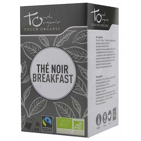Touch Organic Thé noir breakfast BIO 24 sachets 48g thé de caractère foncé gout renforcé Onaturel