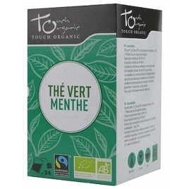 Touch Organic Thé vert BIO à la menthe 24 sachets 43g thé à la menthe Onaturel