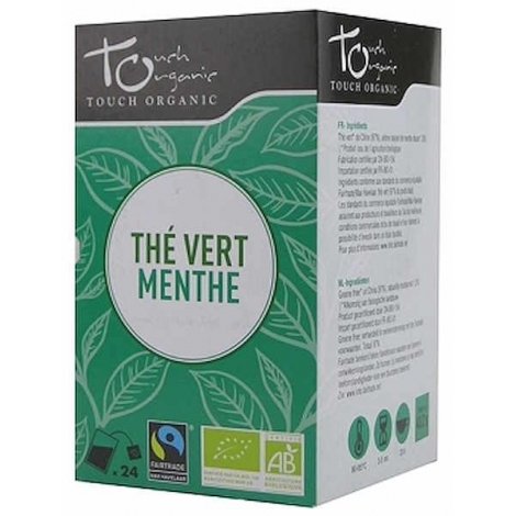 Touch Organic Thé vert BIO à la menthe 24 sachets 43g thé à la menthe Onaturel