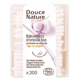 Douce Nature 200 Bâtonnets d'oreille coton bio Onaturel