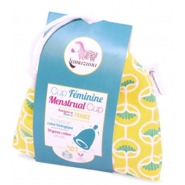 Lamazuna Cup féminine Taille 1 pochette en coton bio jaune Lamazuna