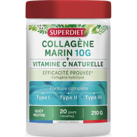 Super Diet Collagène Marin 10g - Vitamine C poudre 210g Super Diet