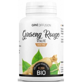 GPH Diffusion Ginseng Rouge Racine bio 300mg 200 gélules tonus vitalité Onaturel