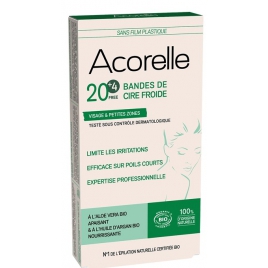 Acorelle Bande de cire froide Visage 20 bandes + 4 gratuites Acorelle