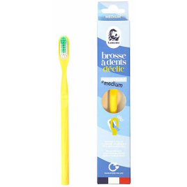 Lamazuna Brosse à dents écologique rechargeable Jaune déclic Medium Onaturel