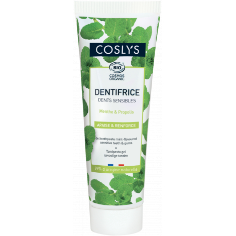 Coslys Gel dentifrice Dents sensibles Menthe sans fluor 75ml Onaturel